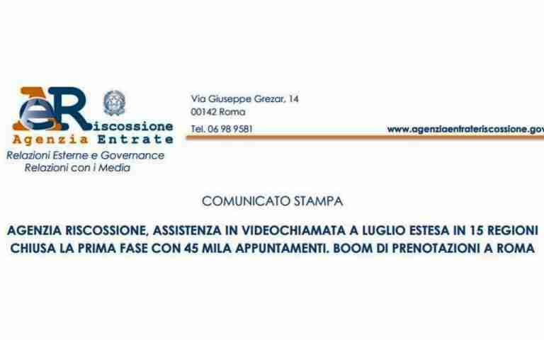 Videochiamata con l’Agenzia delle Entrate Riscossione per assistenza, da oggi è possibile